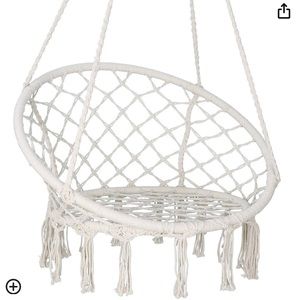 Hanging Swing Chair with Tassels for Indoor/Outdoor Use